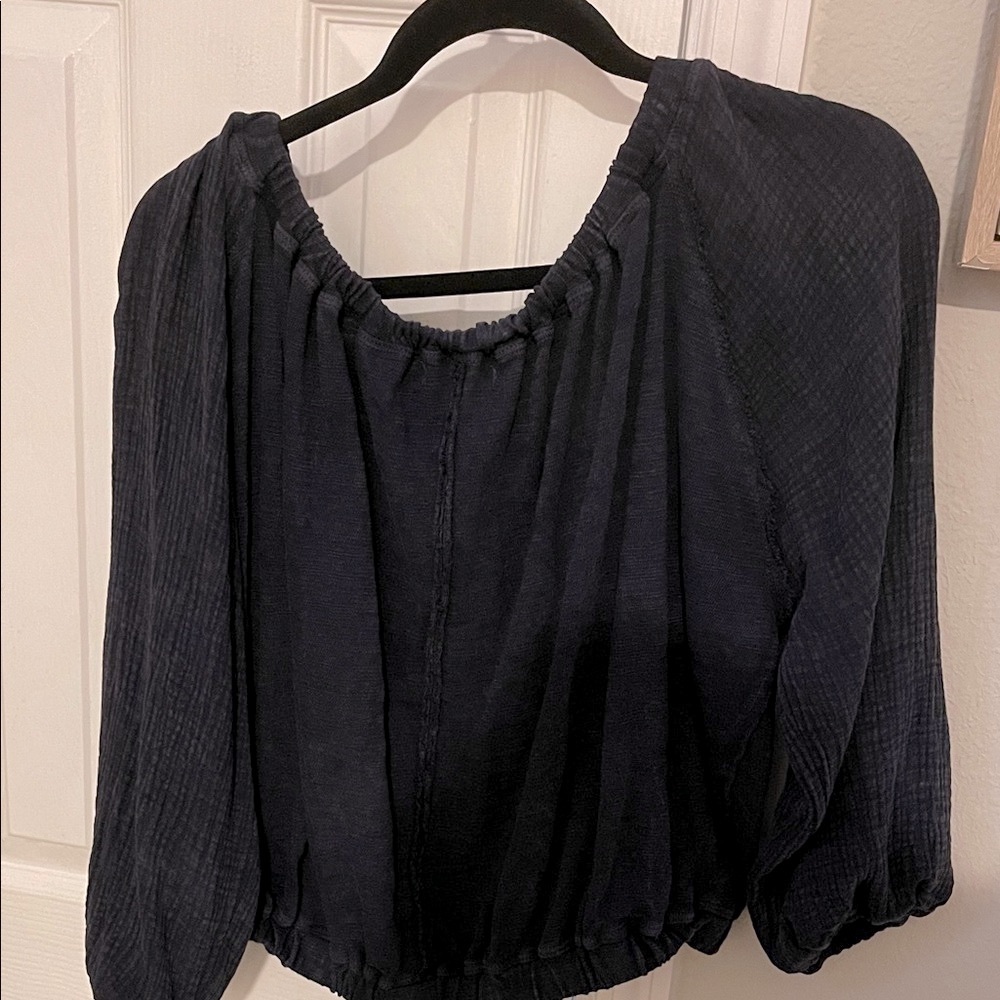 Women's We The Free Navy off shoulder top, elastic necklace and bottom - Picture 3 of 4